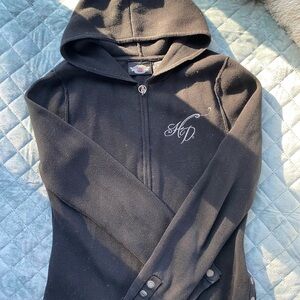 Harley-Davidson Black Knit Hoodie with Logo